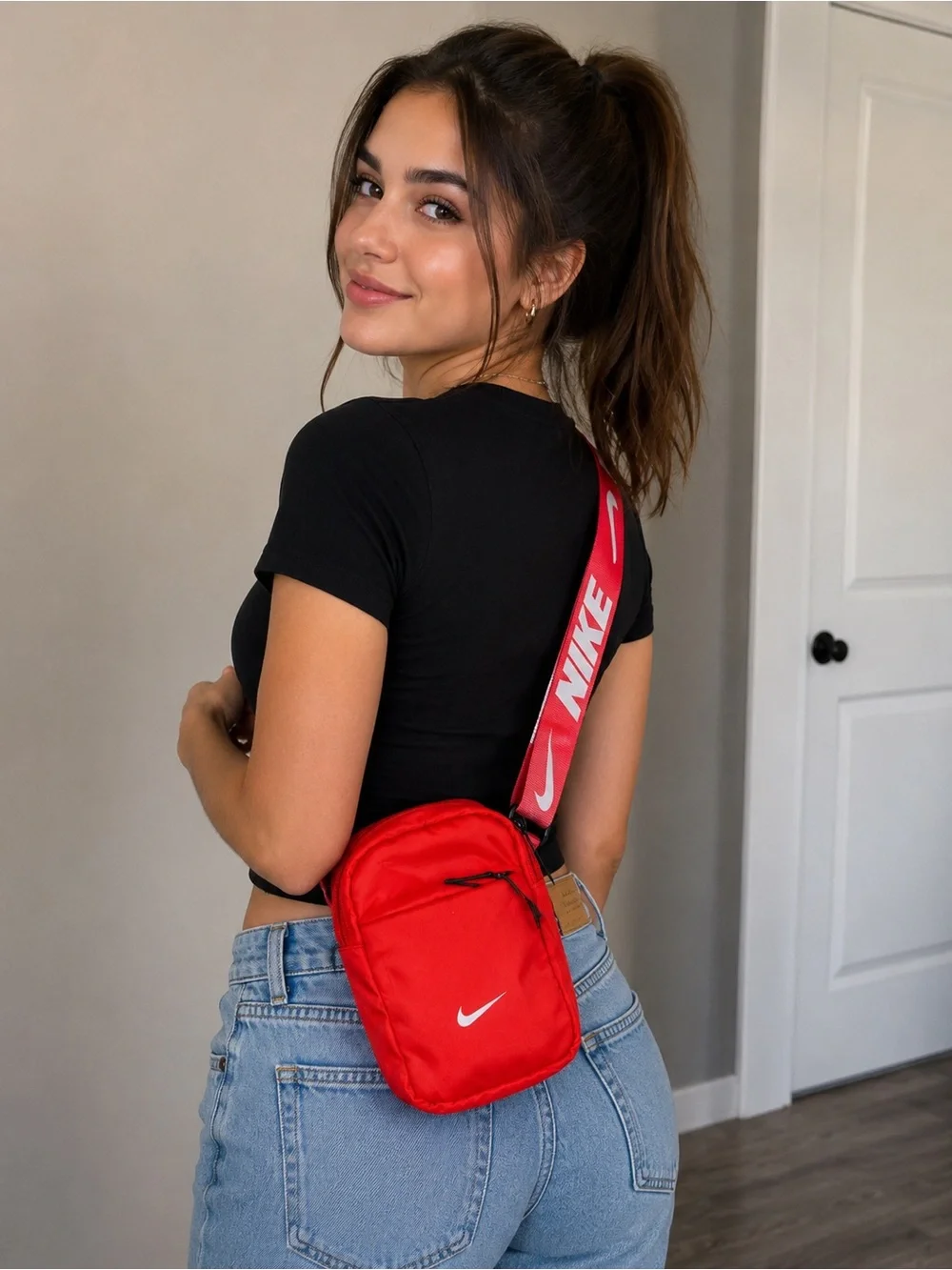 Nike Red Mini Crossbody with Branded Strap